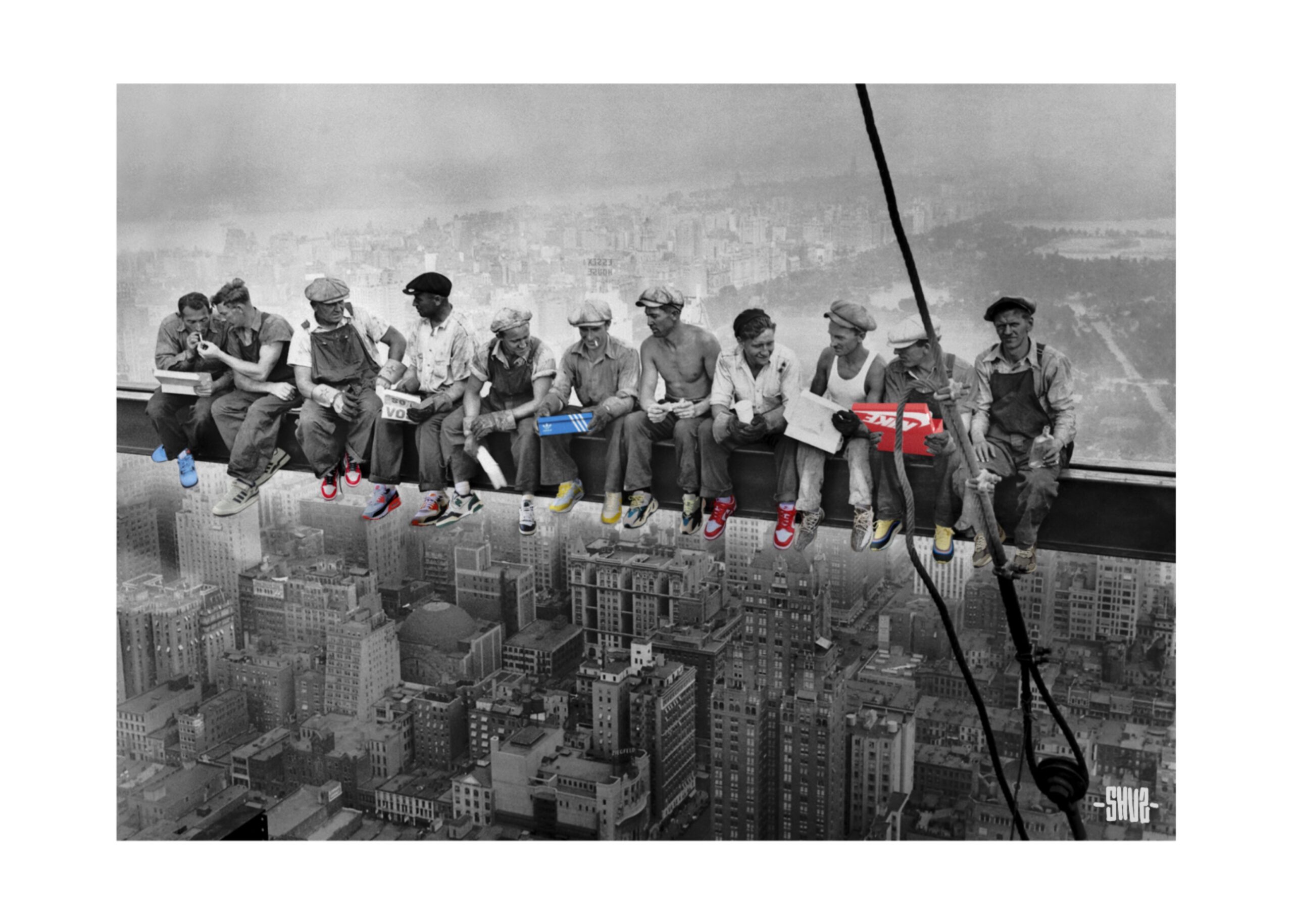 Sneakers de chantier print impression format A3 sneakers edition limitée